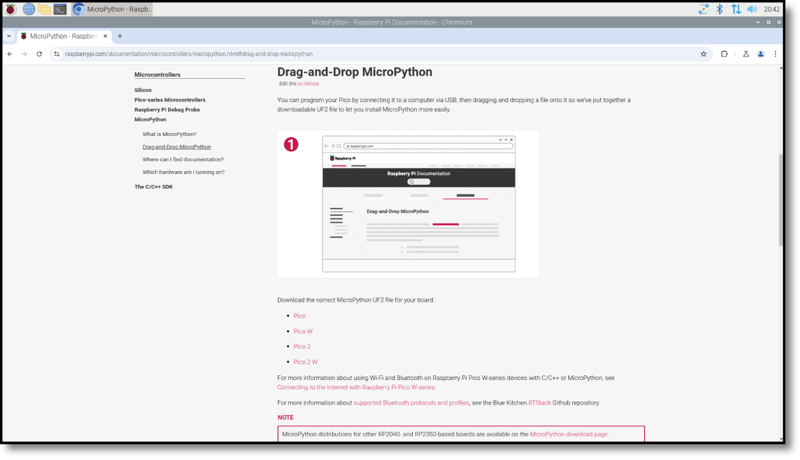 Figure 1-18: Click the link to download the MicroPython firmware