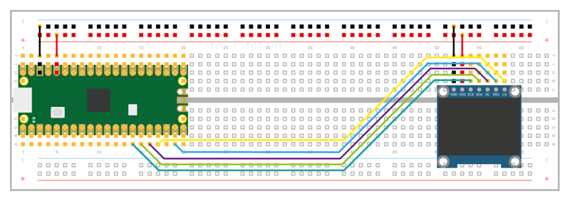 Figure 10-3: Wiring up a 0.96" SSD1306 module for SPI