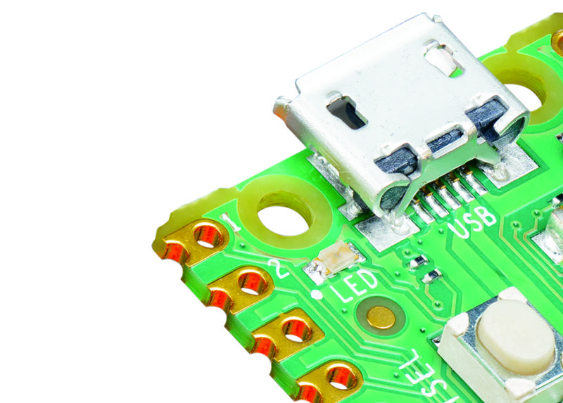 Figure 4-1: The on-board LED is found to the left of the micro USB connector