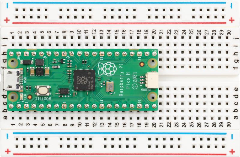 Figure 4-3: Your Pico is designed to sit securely in a solderless breadboard