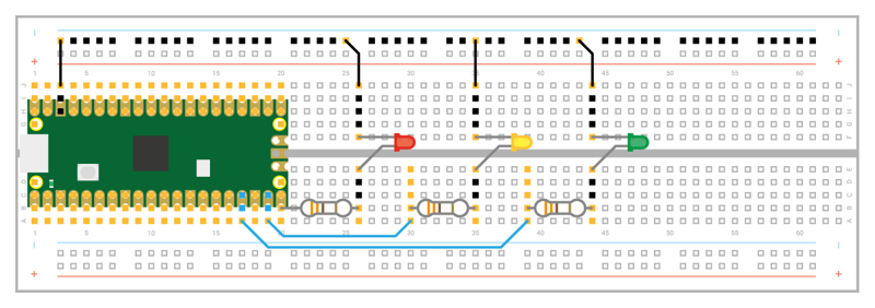 Figure 5-1: A basic three-light traffic light system
