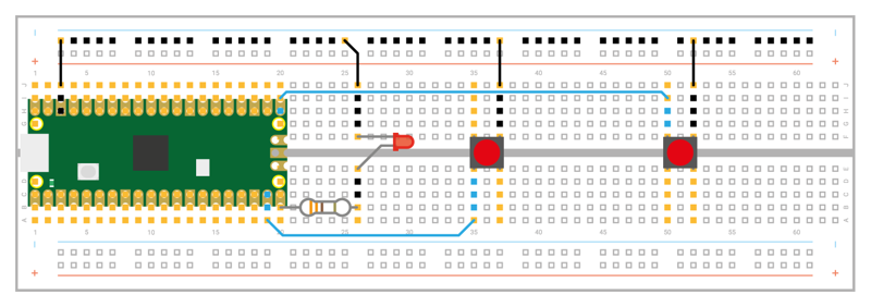 Figure 6-2: The circuit for a two-player reaction game