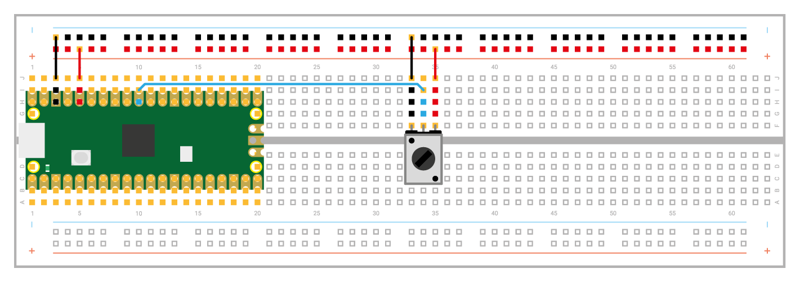 Figure 8-3: Wiring the potentiometer as a voltage divider