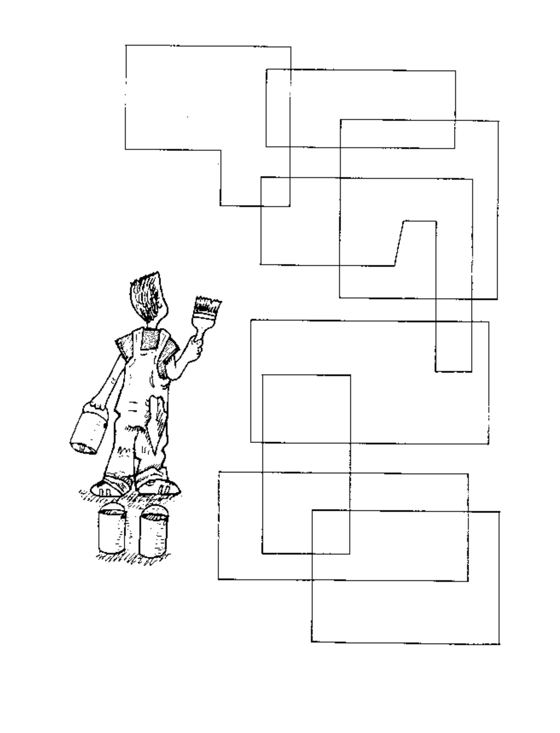 Map 4: a map made of several overlapping rectangle outlines, ready to color.